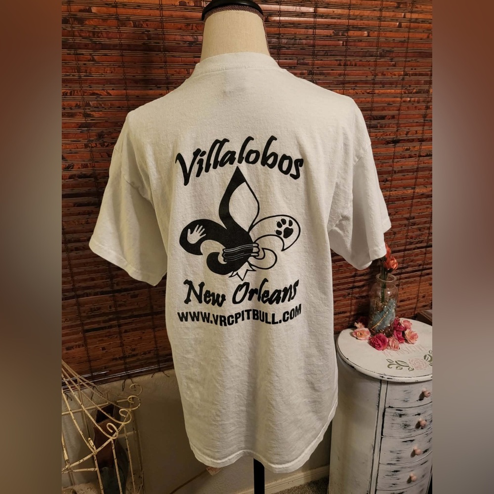 Gildan White T-Shirt with Orange Graphic - Picture 3 of 3